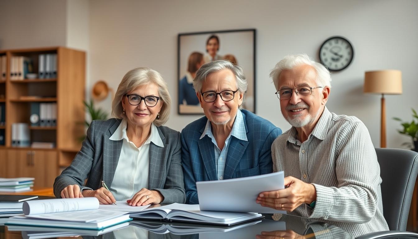 Senior legal team and family support